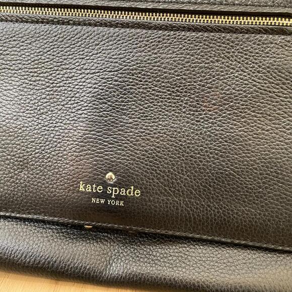 Kate Spade New York Black Leather Satchel Crossbody Bag - Picture 2 of 8